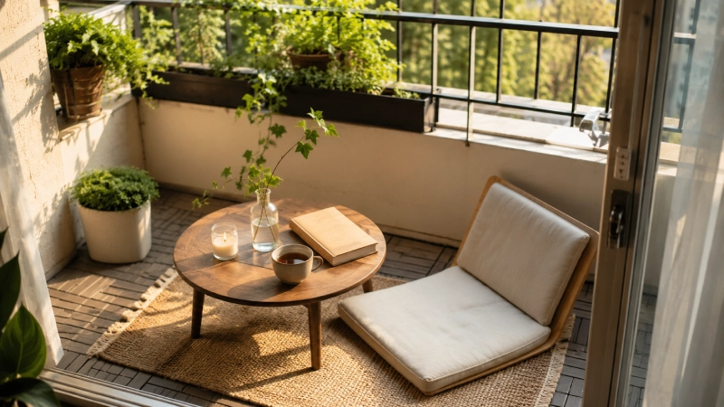 small balcony, big mood: how to create a peaceful corner at home small balcony